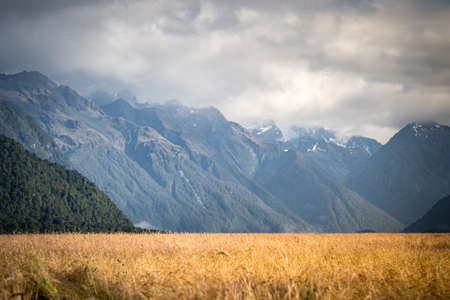 Eglinton Valley in Fiordland National Park on a Stormy Summers Day in the South Island of New Zealandの写真素材