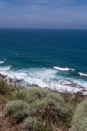 View of Ocean Waves from Cliff top on Great Ocean Road Australia