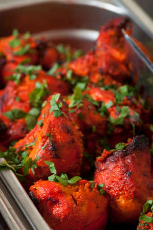 Indian food  chicken chunks marinated.の写真素材