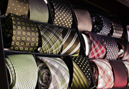 Ties in a men store.の写真素材
