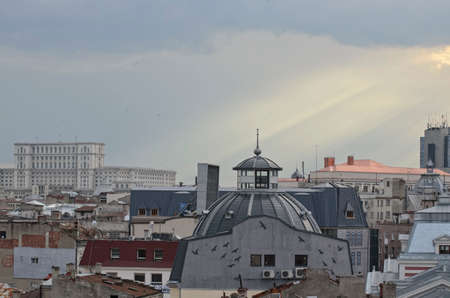 Bucharest, Romania - 02.05.2014 -Panoramic view of Bucharest from above.