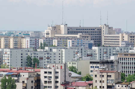 Bucharest, Romania - 03.05.2014 - Panoramic view of Bucharest from above.のeditorial素材