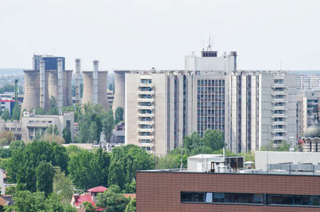 Bucharest, Romania - 03.05.2014 - Panoramic view of Bucharest from above.のeditorial素材