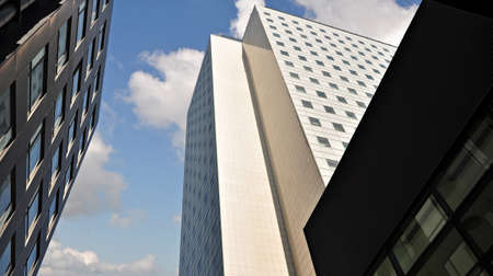 Business building in a sunny day, with a beautiful blue sky.の写真素材