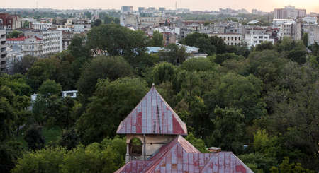 Bucharest, Romania - September 15, 2013: Panoramic view of Bucharest from above.