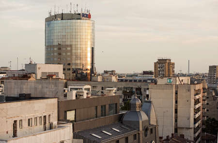 Bucharest, Romania - September 15, 2013: Panoramic view of Bucharest from above.のeditorial素材