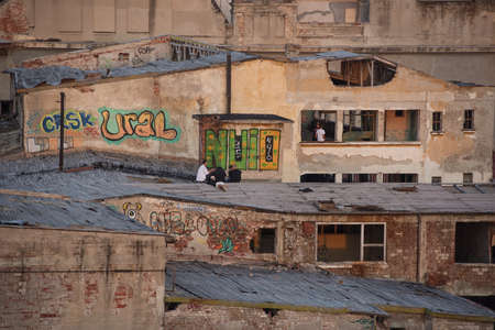 Bucharest, Romania - September 15, 2013: Panoramic view of Bucharest from above.のeditorial素材