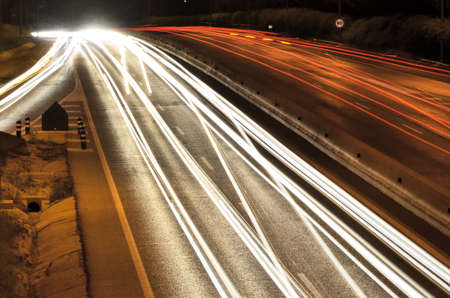 Night traffic on a highwayの写真素材