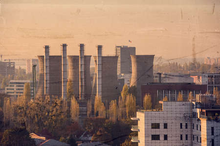 Industrial area in Bucharest, Romaniaの写真素材