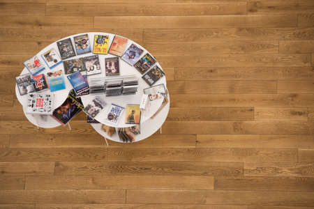 Bucharest, Romania - February 10, 2016: Gift shop area with fancy accessories in a bookstore.のeditorial素材