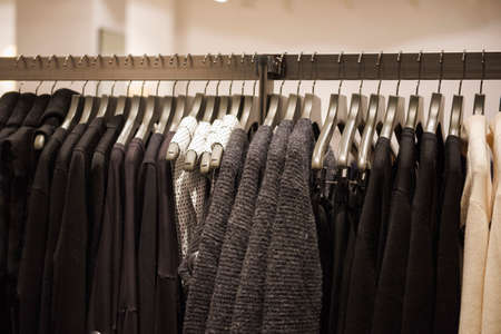 Colorful clothes in a fashion store in Milan