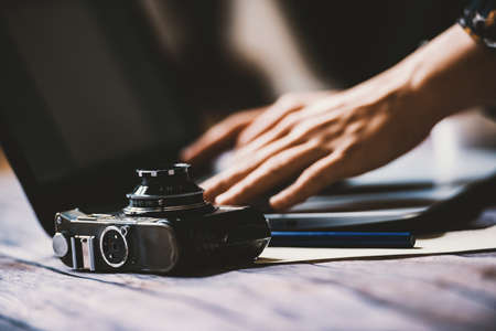 Hipster working areaの写真素材