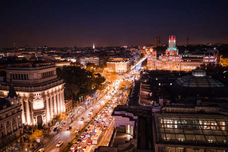 Madrid night viewの写真素材