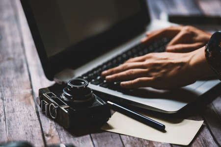 Hipster working areaの写真素材