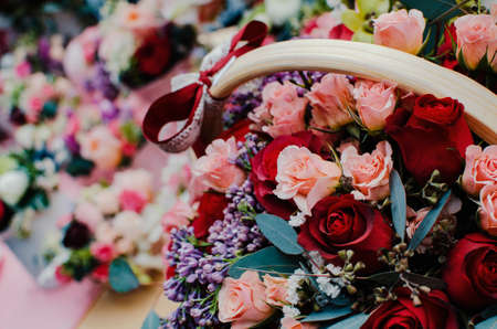 Detail of flowers in a flower shop.の写真素材