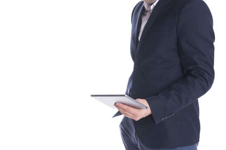 Business man with pc tabletの写真素材