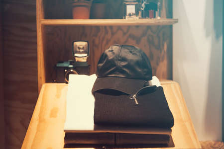 Clothing setup in a boutique shopの写真素材