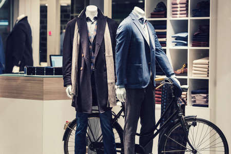 Men elegant clothing showcase