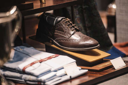 Men shoes in a luxury store