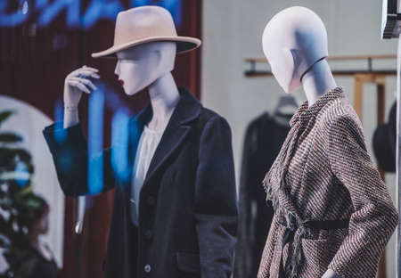 Female mannequins in a fashion storeの写真素材