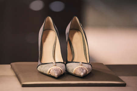 Women shoes in a luxury storeの写真素材