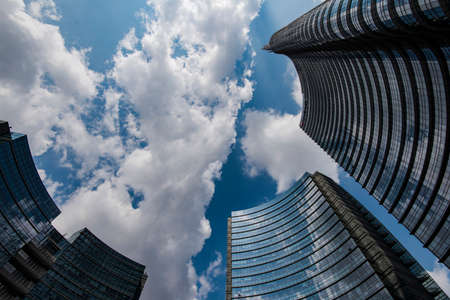Milan, Italy - June 28,2016:Milan Business Area and UniCredit Tower.のeditorial素材