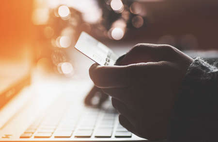 Online shopping and paying conceptの写真素材