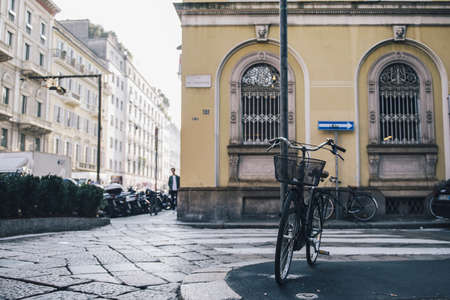 bicycle in the streetの写真素材