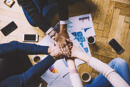 Team concept - business work in a cozy atmosphereの写真素材