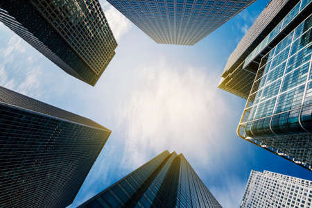 Business area with skyscrapers and modern buildings.の写真素材