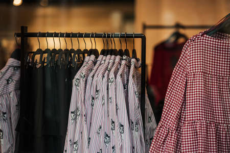 Casual clothes in a fashion boutiqueの写真素材