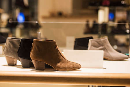 Women shoes in a fancy boutiqueの写真素材