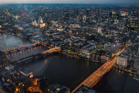 London aerial view at sunset.の写真素材