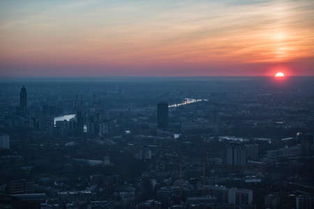 London aerial scene at sunset.の写真素材