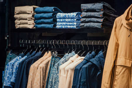 Men casual clothing store in Londonの写真素材