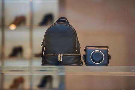 Women handbags in a store in Londonの写真素材