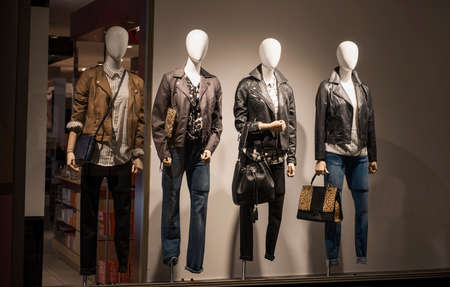 Clothing store with mannequinsの写真素材