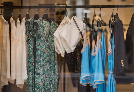 Clothing store in detail in Paris.の写真素材