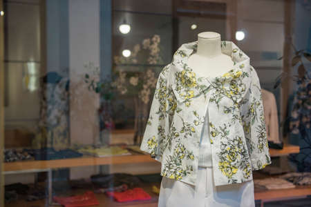 Woman clothing in a store in Parisの写真素材