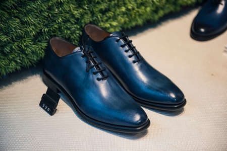 Men shoes in a luxury shop in Paris