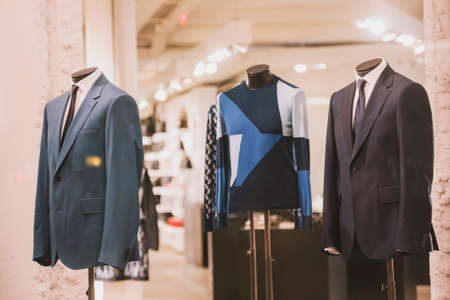 Men clothing in a store in Parisの写真素材
