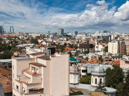 Bucharest view from above - contrast between new and old architecture.