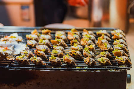 Street food in a chinese market in Yangshuo, China.の写真素材