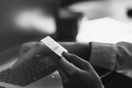 Online paying from homeの写真素材