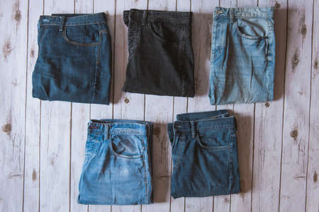 Variety of man jeans.の写真素材