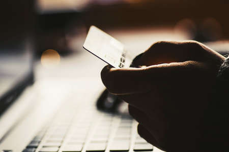 Online shopping and paying conceptの写真素材