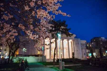 Bucharest night scene in spring season.の写真素材