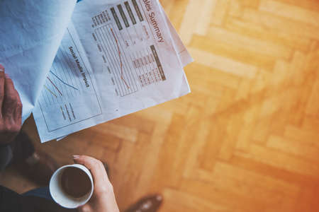 Team work with results and reportsの写真素材