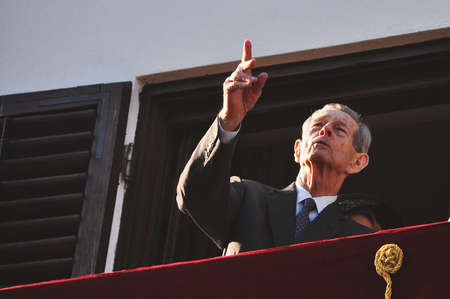 Bucharest, Romania - May 10, 2012: King Michael of Romania during one of his last public appearance in Bucharest.のeditorial素材