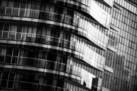 Corporate office building in Milan - detail in black and white tones.